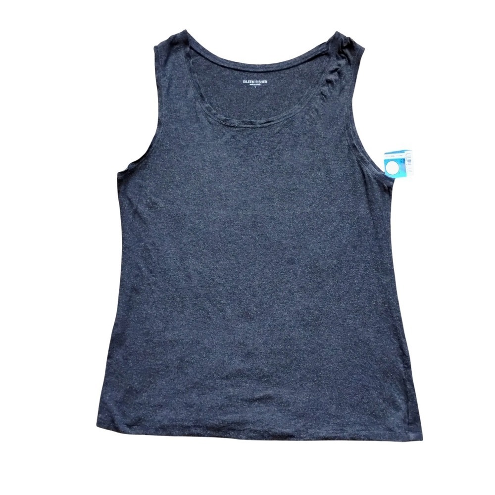 Eileen Fisher Tank Top Women's L Large Sleeveless Heathered Gray